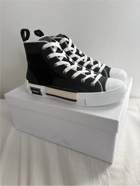 Dior Black and White High-Top Sneakers size 38